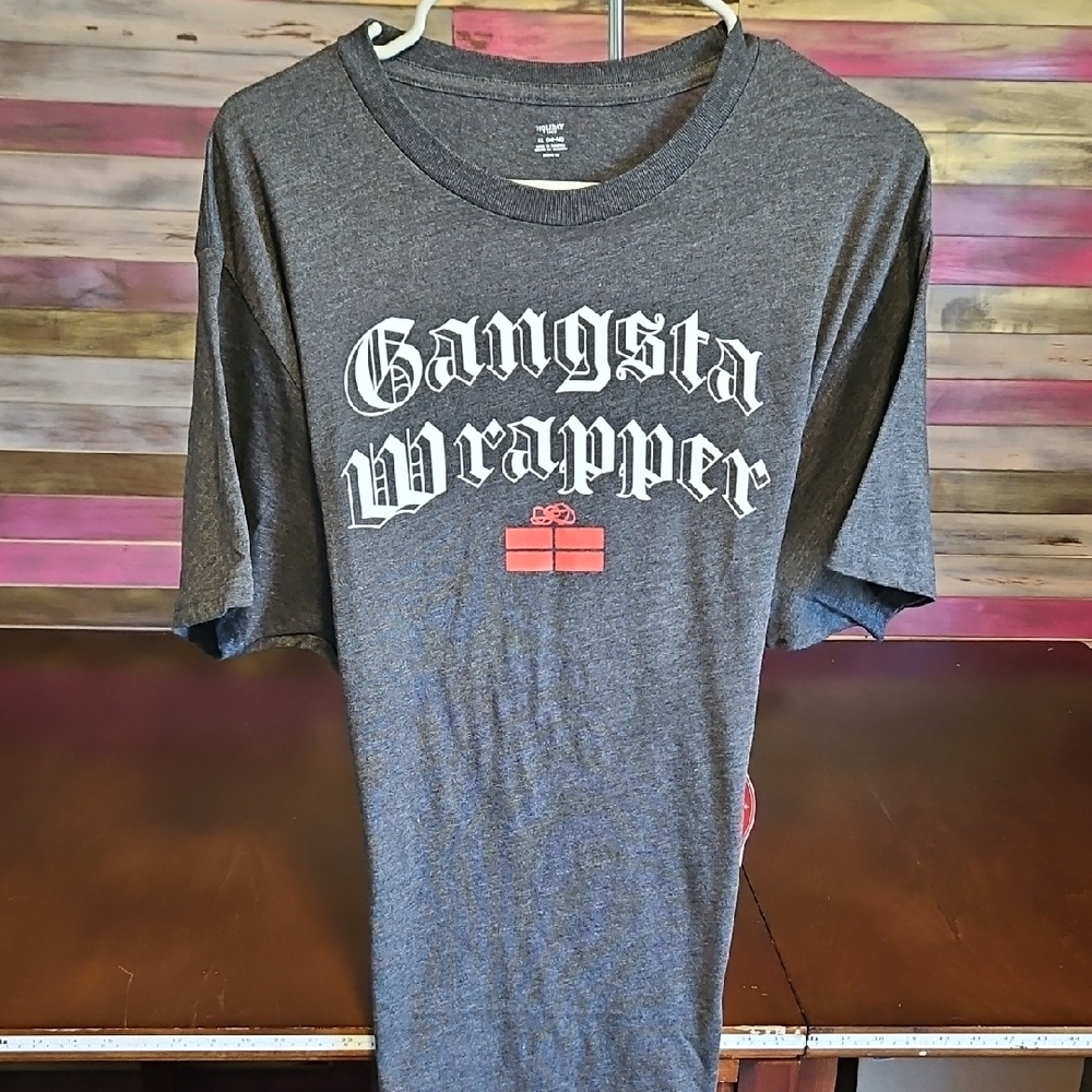 NWT Gangsta Wrapper  Dark Gray Graphic Tee